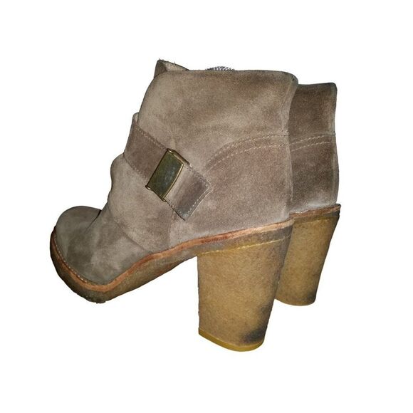 UGG Australia Crepe Boots Women Sz 9 Block Heel Suede Buckle Winter Boho - Picture 2 of 9